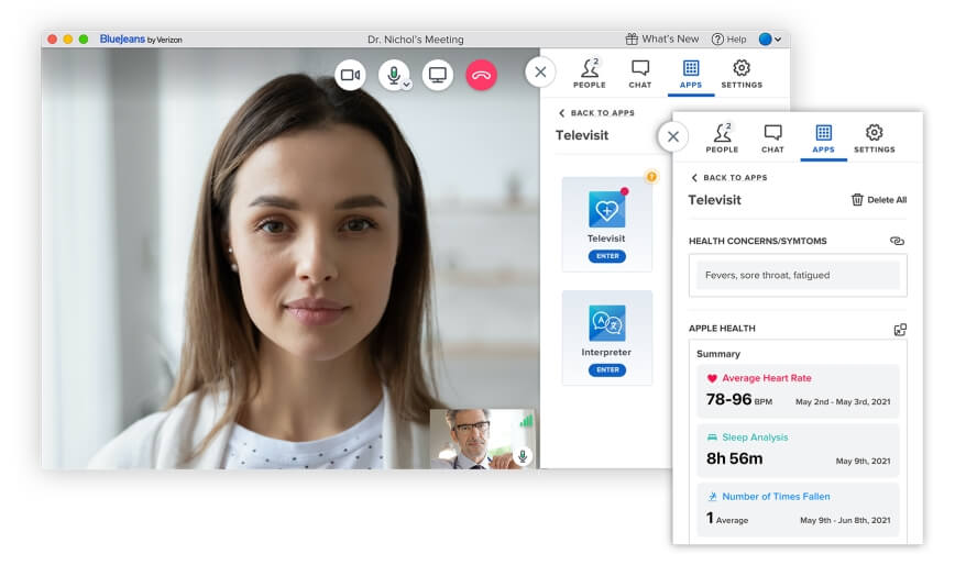 BlueJeans Telehealth Provider View
